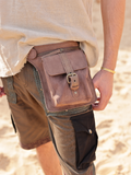 LEO LEATHER HIP BAG - EARTHY BROWN