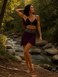 SHAMANIC EARTH SKIRT - MAROON BROWN