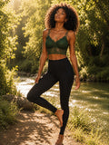 Wireless Lace Burlesque Bra - Green