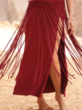 WILLOW MACRAME SKIRT - RED