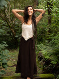 NATURAL COTTON WRAP SKIRT - BROWN