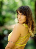 BAMBOO BRA - Om Print Yellow