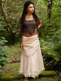 CROCHET PATCHWORK WRAP SKIRT - CREAM