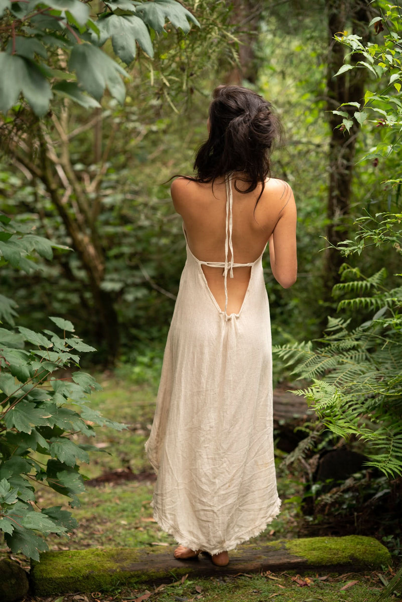 Open back boho store dress