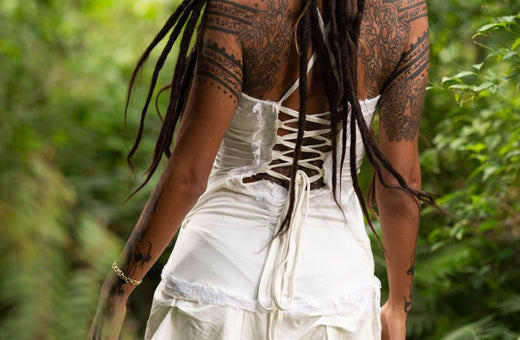 STEAMPUNK DRESS - CREAM