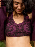 HAND WOVEN PATCHWORK ART YOGA BRA - PURPLE