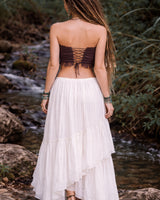 YOGA WARRIOR STITCHED CORSET - BROWN