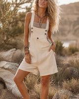TRIBAL OVERALLS SHORTS - CREAM