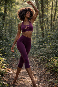 BAMBOO BRA - Om Print Plum