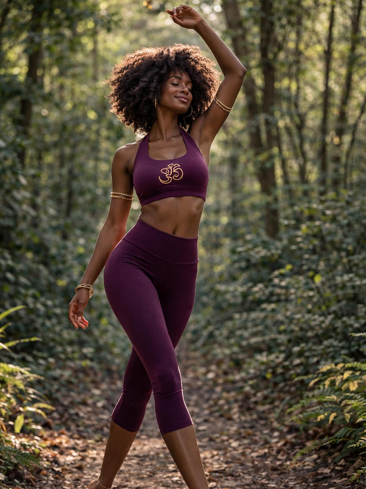 BAMBOO BRA - Om Print Plum