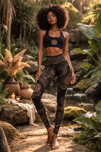BAMBOO BRA - Flower of Life Print Black