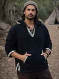 RAW TRIBAL HOODIE - MAN - BLACK