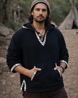 RAW TRIBAL HOODIE - MAN - BLACK
