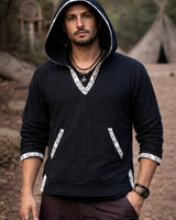 RAW TRIBAL HOODIE - MAN - BLACK