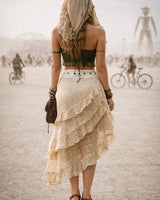 CROCHET WRAP AROUND SKIRT - NATURAL