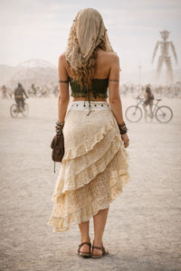 CROCHET WRAP AROUND SKIRT - NATURAL
