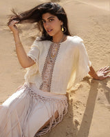 WILLOW MACRAME SKIRT - BLUSH SAND