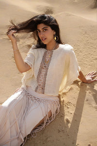 WILLOW MACRAME SKIRT - BLUSH SAND