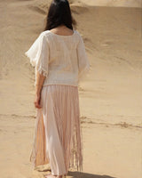 WILLOW MACRAME SKIRT - BLUSH SAND