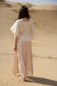 WILLOW MACRAME SKIRT - BLUSH SAND