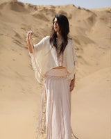 WILLOW MACRAME SKIRT - BLUSH SAND
