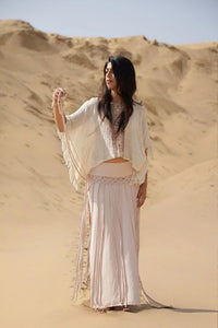 WILLOW MACRAME SKIRT - BLUSH SAND