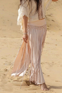 WILLOW MACRAME SKIRT - BLUSH SAND