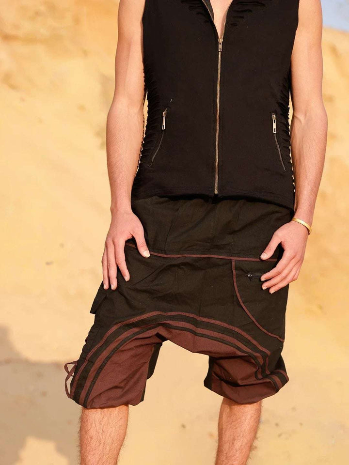 NOMAD HAREM SHORTS - BLACK/BROWN