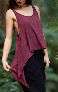 TOP FLUIDE - MAUVE FONCÉ