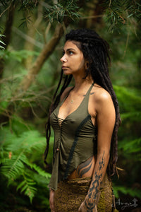 CULTIVATE PEACE TOP - DARK GREEN