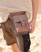 LEO LEATHER HIP BAG - EARTHY BROWN