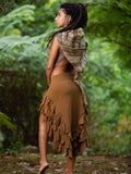 NATURAL WRAP AROUND SKIRT - KHAKI