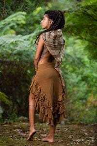 NATURAL WRAP AROUND SKIRT - KHAKI