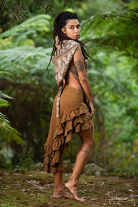 NATURAL WRAP AROUND SKIRT - KHAKI