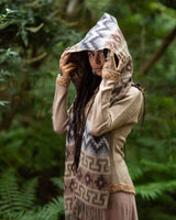 MOUNTAIN ALPACA GEOMETRIC SCARF - EARTHY TONES