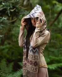 MOUNTAIN ALPACA GEOMETRIC SCARF - EARTHY TONES