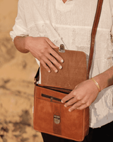 PYRAMID GENUINE LEATHER CROSS BODY BAG