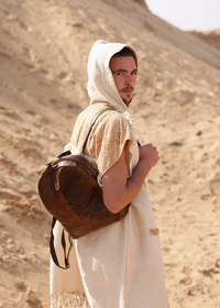 SAC À DOS EN CUIR MADDOX - MARRON