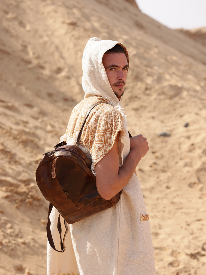 MADDOX LEATHER BACKPACK - BROWN