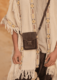 SAC DE CEINTURE VINTAGE - HOMME - MARRON FONCÉ