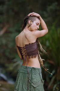 Yoga Warrior Stitched Corset - Brown