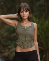 HAND WOVEN TOP - GREEN