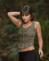 HAND WOVEN TOP - GREEN