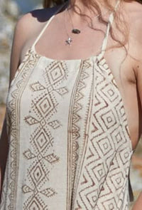 ROBE TRIBALE - CRÈME