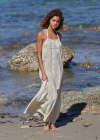 ROBE TRIBALE - CRÈME