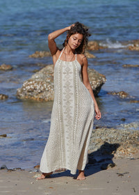 ROBE TRIBALE - CRÈME