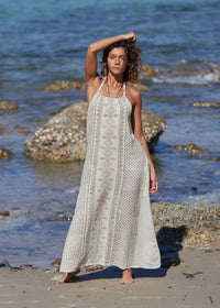 ROBE TRIBALE - CRÈME