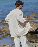 NATURAL FLARE OPEN JACKET - MAN - CREAM