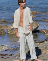 NATURAL FLARE OPEN JACKET - MAN - CREAM