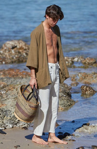 BLOUSON OUVERT ÉVASÉ - HOMME - KAKI